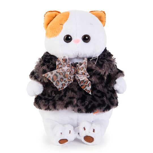in fur coat with bow in fur coat with bow