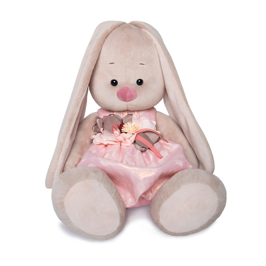 большой в розовом платье с цветком