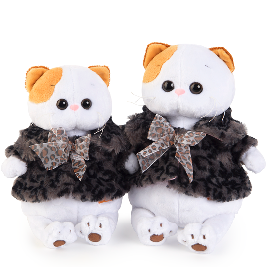 in fur coat with bow in fur coat with bow