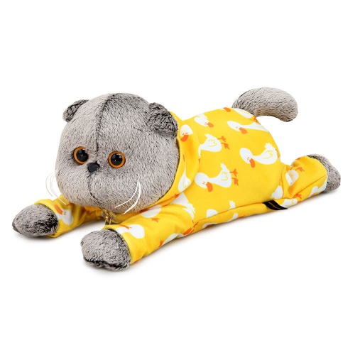 Кот Басик в комбинезоне с принтом "Гусик" (лежачий)