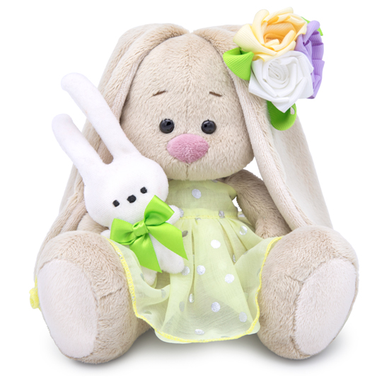 with a bunny and with an elegant flower with a bunny and with an elegant flower