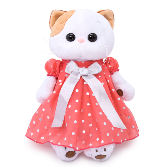 in a polka dot dress in a polka dot dress
