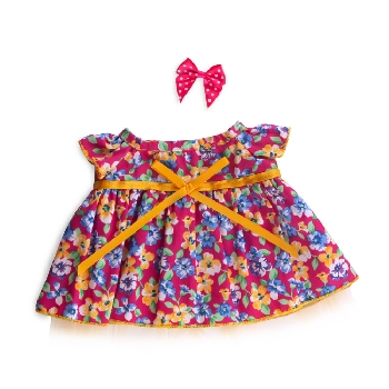 Платье ярко-розовое в цветочек