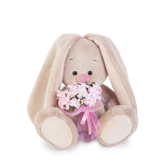 с бледно-розовым букетом