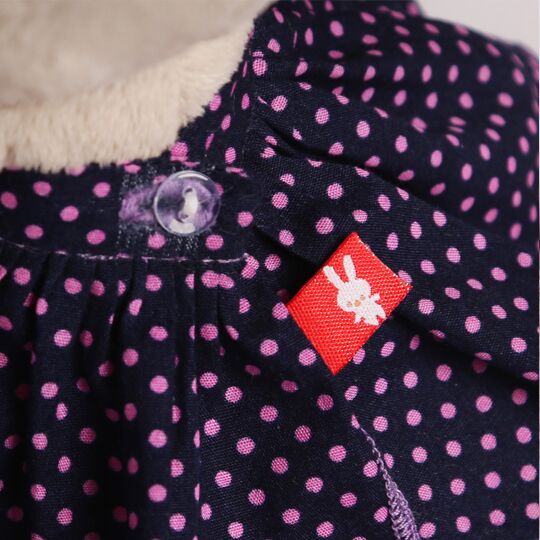 in a polka-dot dress in a polka-dot dress