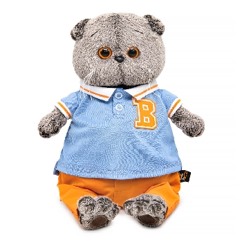 в голубом поло