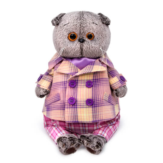 в пиджаке в сиреневую клетку