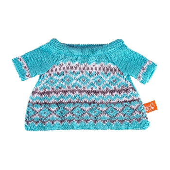 Голубой вязаный свитер