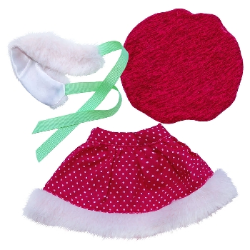 Юбка с меховым воротником и берет