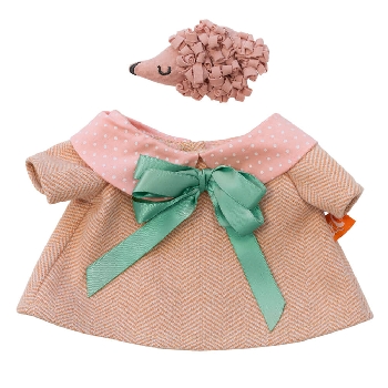 Бежевое платье в елочку