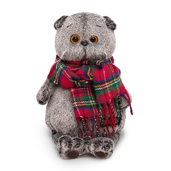 и красный шарф в клеточку