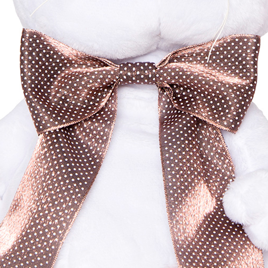 with brown satin bow with brown satin bow