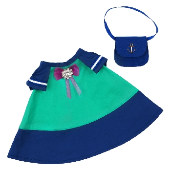 Сине-бирюзовое платье «Круиз» и фетровая сумочка