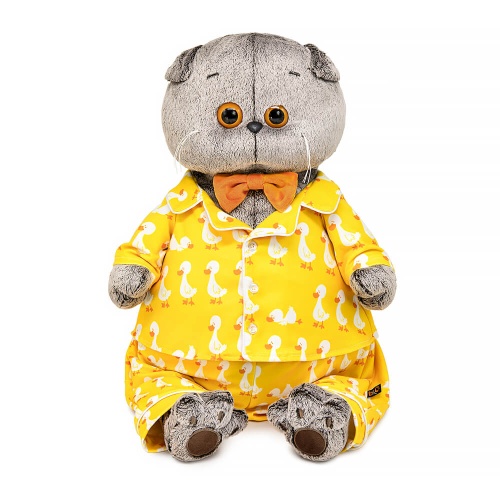 Кот Басик в пижаме с принтом "Гусик"