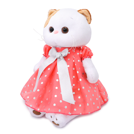 in a polka dot dress in a polka dot dress