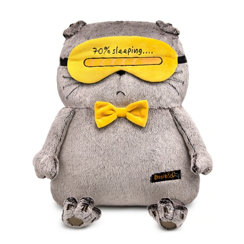 Кот-подушка в маске для сна