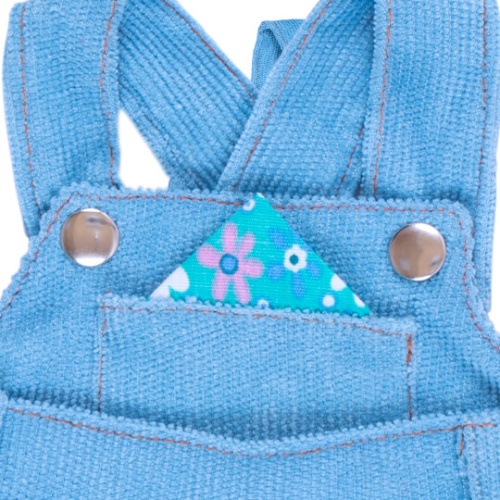 Голубой комбинезон с розочкой