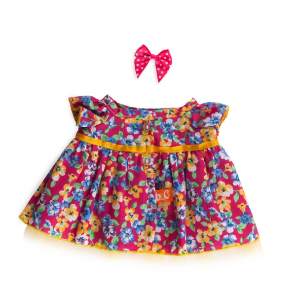 Платье ярко-розовое в цветочек