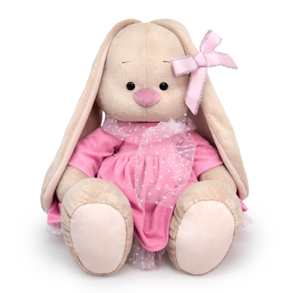 Зайка Ми большой в платье с люрексом