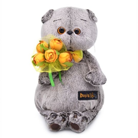 с букетом оранжевых пионов