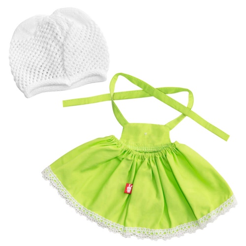 Салатовое платье и белая шапочка