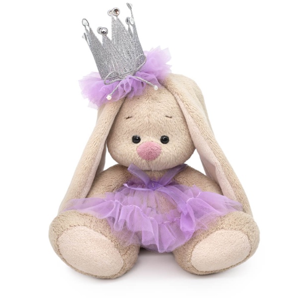 Зайка Ми в короне и сиреневой пышной юбочке из сеточки