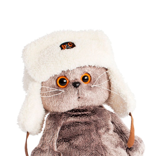 в шапке-ушанке