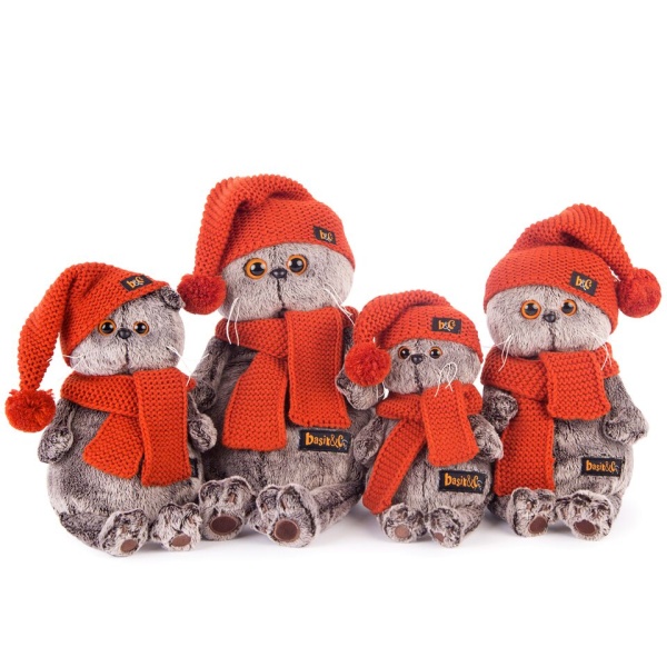 Басик в вязаной шапке и шарфе