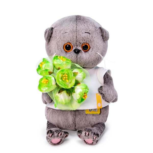 Басик беби с букетом пионов