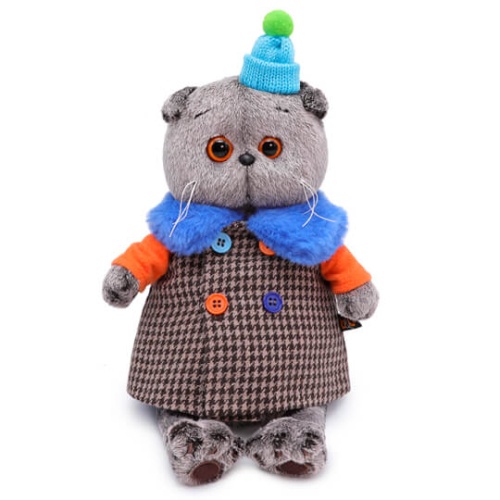 Пальто для Басика с разноцветными пуговицами