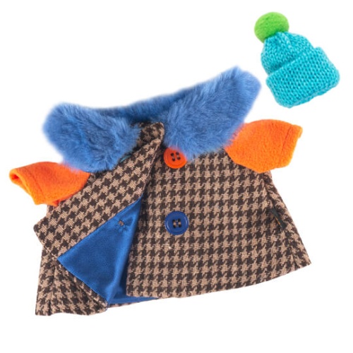 Пальто для Басика с разноцветными пуговицами