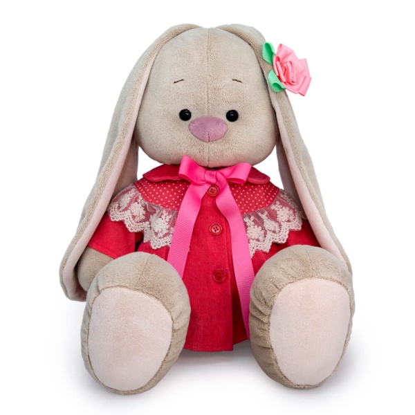 Зайка Ми большой в коралловом пальто