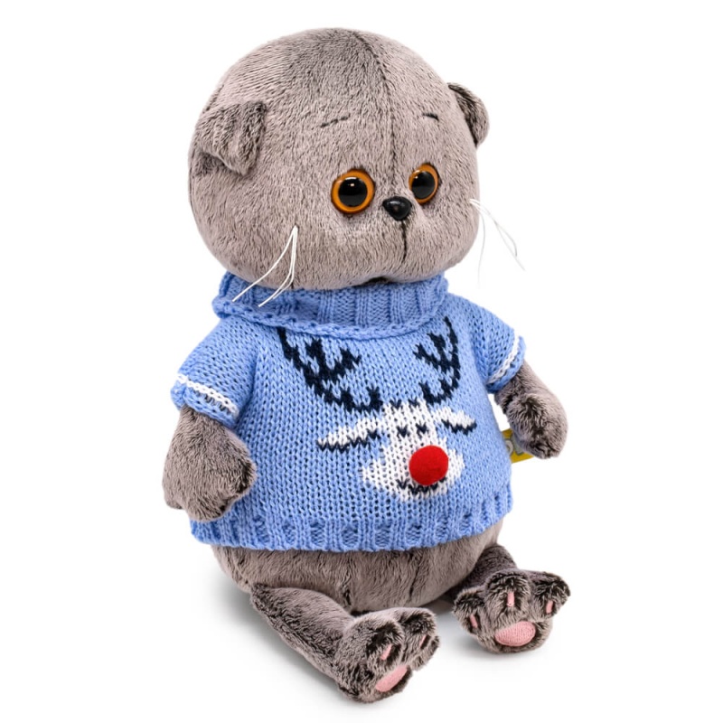 в свитере с оленем