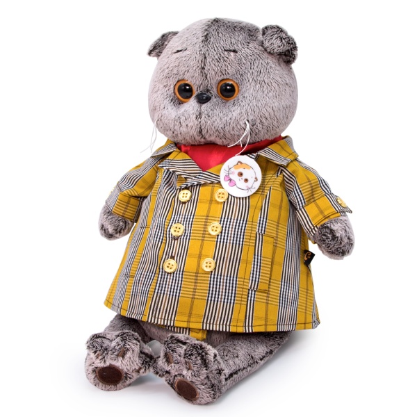 Басик в двубортном плаще