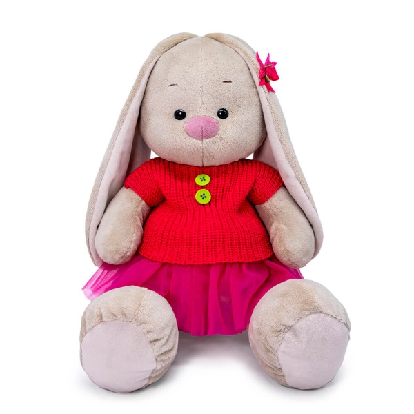 Зайка Ми большой в вязаной кофте