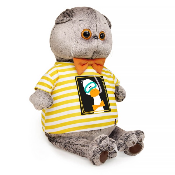 Кот Басик в футболке "Гусик в маске для плавания"