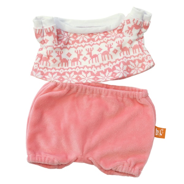 Розовый комплект со снежинками и оленями