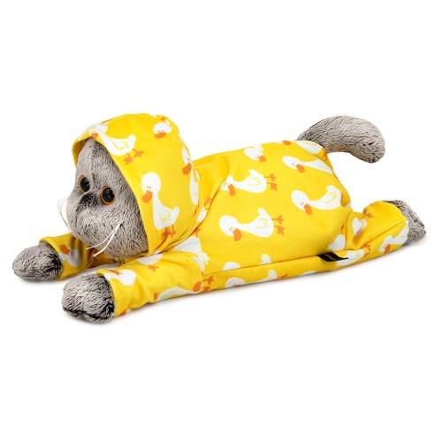 Кот Басик в комбинезоне с принтом "Гусик" (лежачий)