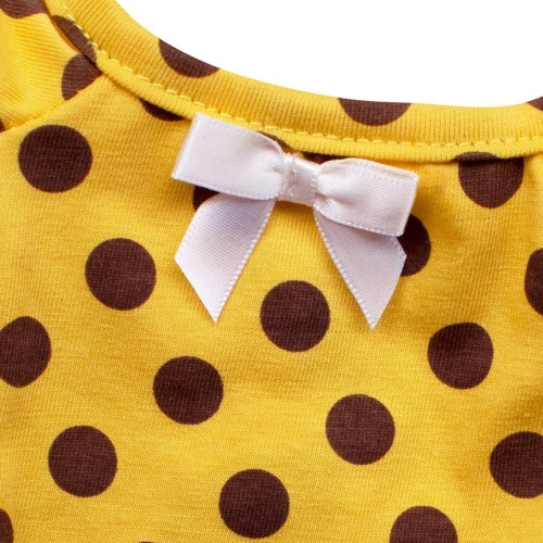 Комбинезон желтый в коричневый горох