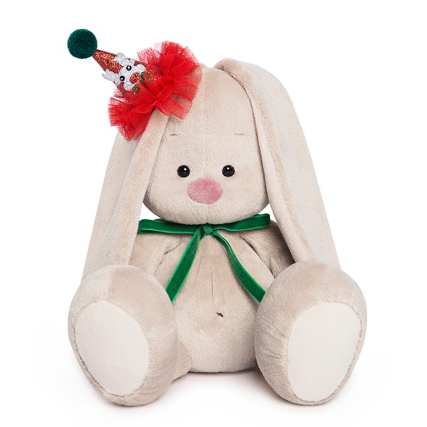 Зайка Ми в колпачке с зеленым бантиком