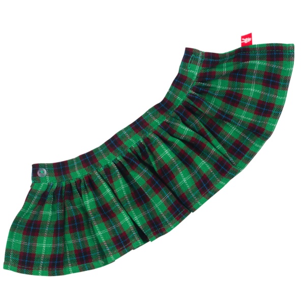 Юбка в клетку и шапочка с помпоном