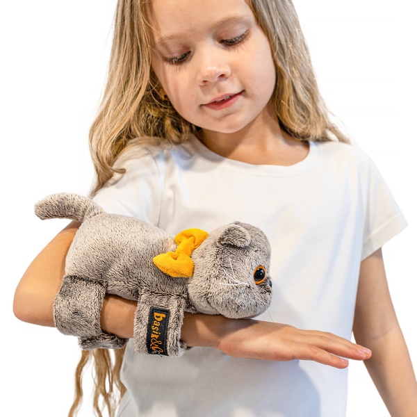 Кот Басик с бантиком на 2 браслетах