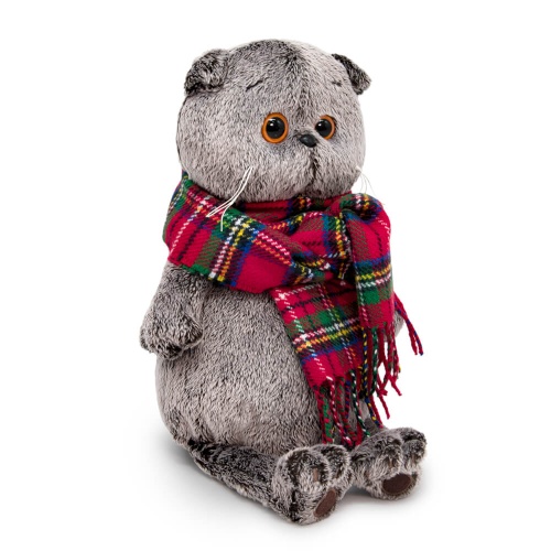 и красный шарф в клеточку