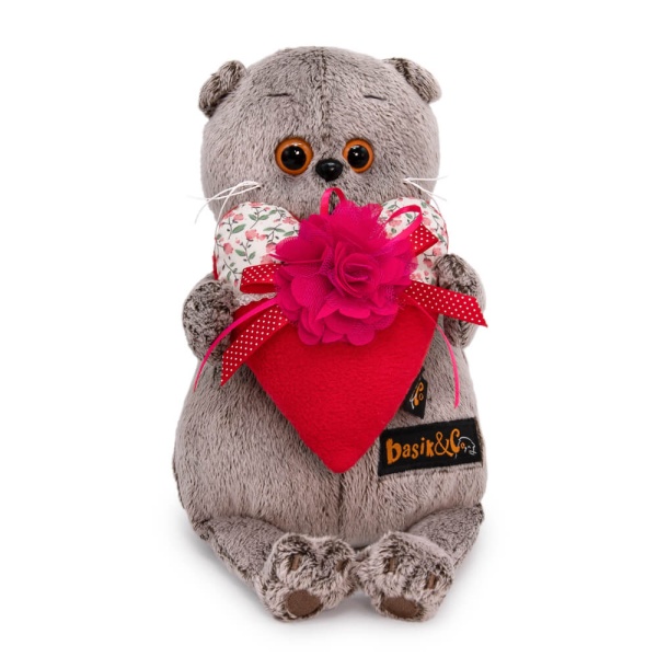 Басик с сердцем из флиса и ситца