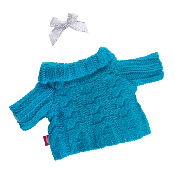 Свитер с косами голубой