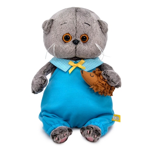 Голубой комбинезон с воротником в горошек и ёжик