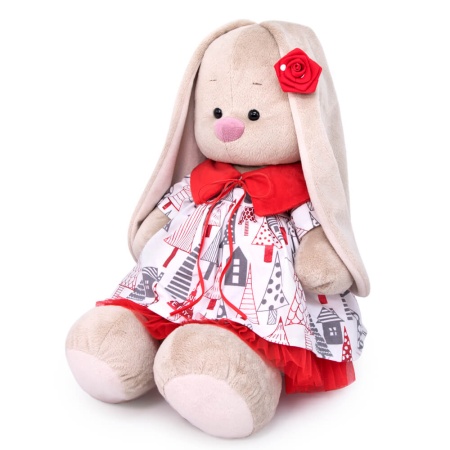 большой в платье с красным воротничком