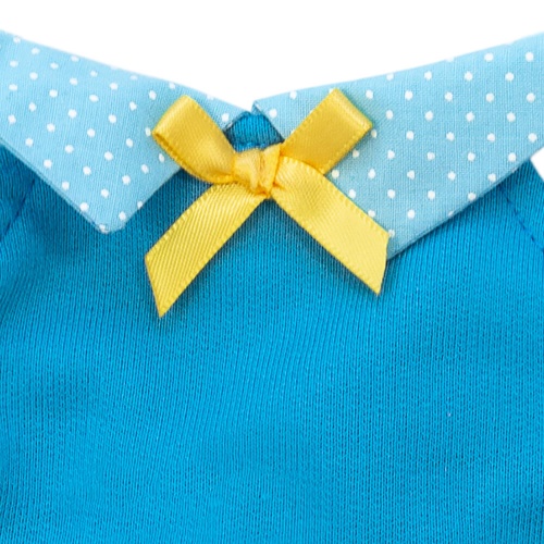 Голубой комбинезон с воротником в горошек и ёжик