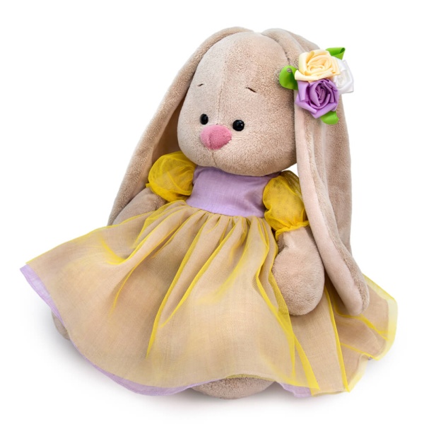 Зайка Ми большой в лимонно-лавандовом платье