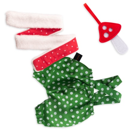 Зеленые штаны в горошек и теплый шарф